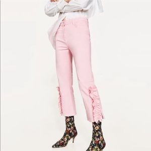 Zara crop ruffle trouser